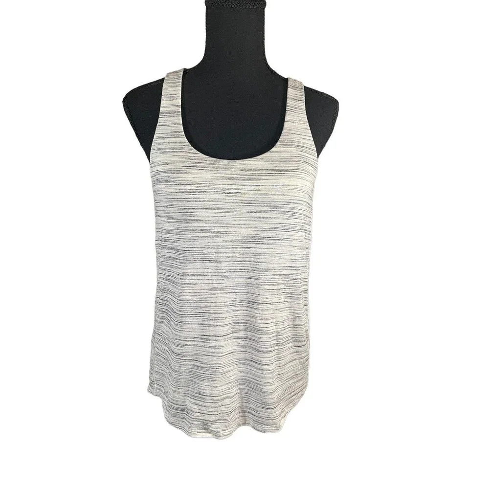 Lululemon Slay The Studio 2-In-1‎ Tank Women's Size 4 Gray Lime Green Strappy